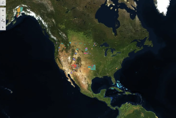 Census Bureau areas on a satellite map
